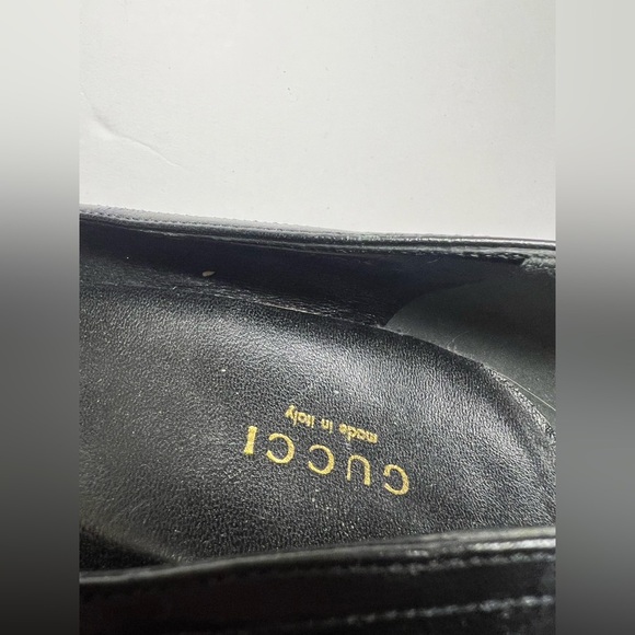 GUCCI Black Suede Heel Pump with Gold Horsebit Detail size 40.5 - Picture 7 of 7